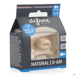 Difrax Sucette Natural 0-6m Uni/pure Rose/blossom