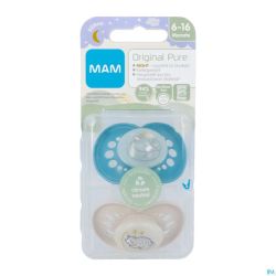 Mam Original Night Sucette Silic.pure 6-16m Bleu 2