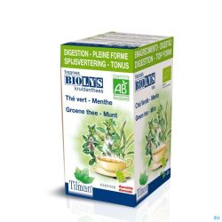 Thé Biolys Thé Vert Menthe 20 Sachets