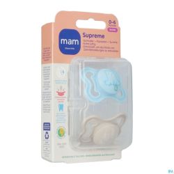 Mam Supreme Sucette Silicone Pure 0-6m Bleu 2