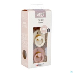 Bibs 1 Sucette Duo Ivory&blush