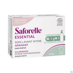 Saforelle Essential Soin Lavant Intime Apaisant Recharge en Poudre 4x6g