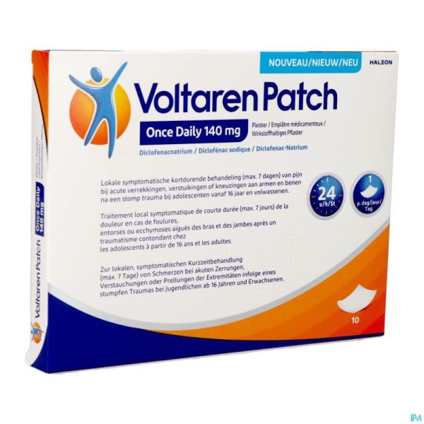 Voltaren Patch 140mg Once Daily 10 Patches Action 24h