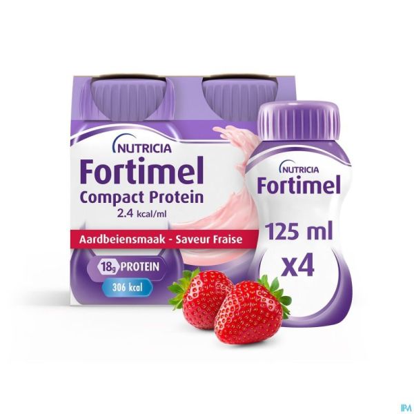 Fortimel Compact Protein 2.4kcal Fraise 4x125ml