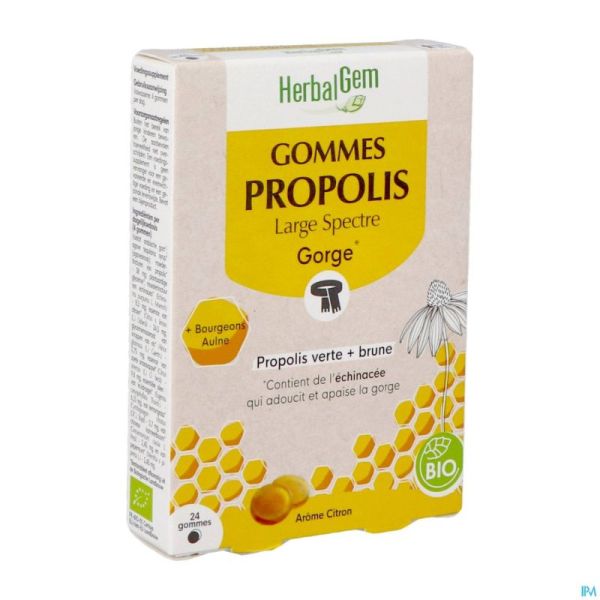 Herbalgem Propolis Large Spectre Bio Gommes 24