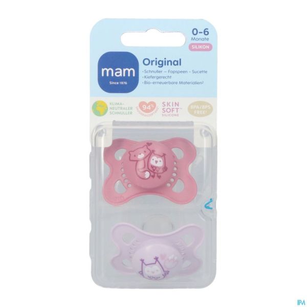 Mam Sucette Original Pure Silicone 0-6m Fille