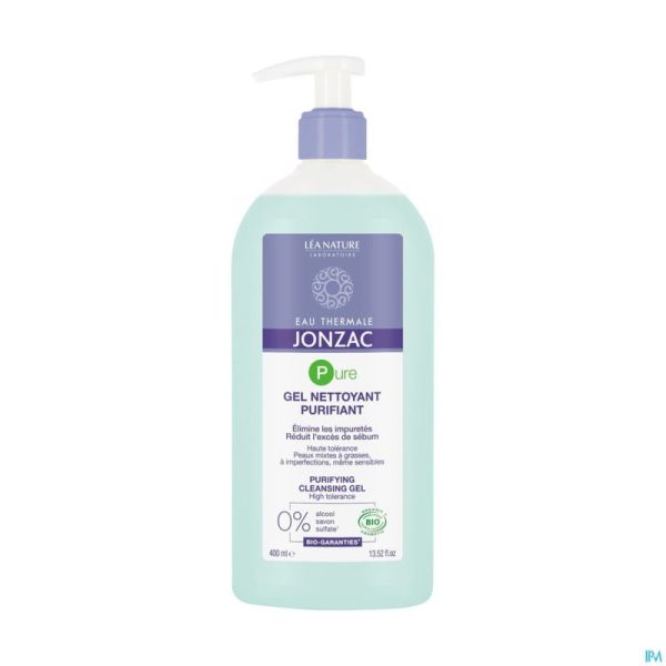 Jonzac Pure Gel Purifiant Bio Fl Pompe 400ml