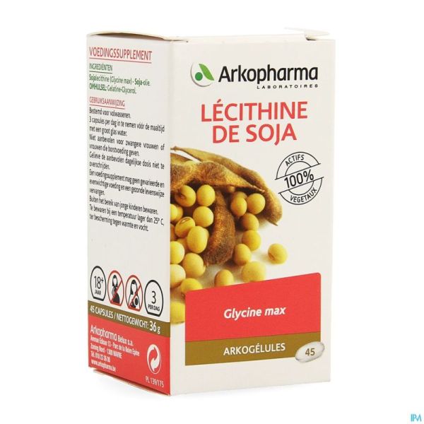 Arkogelules Lecithine De Soya 45 Gélules