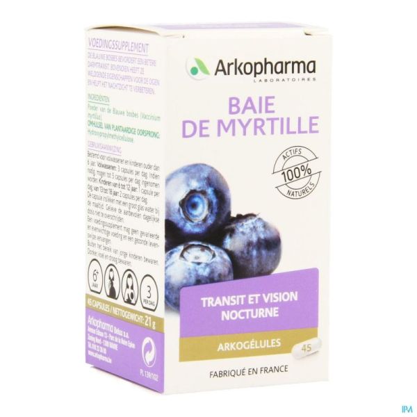 Arkogelules Myrtille Airelle 45 Gélules