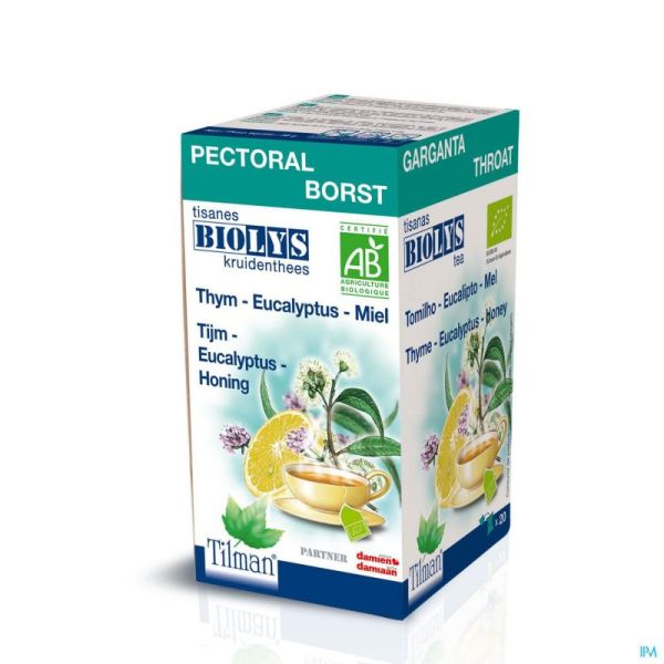 Thé Biolys Thym Eucalypt Miel Bio 20 Sachets