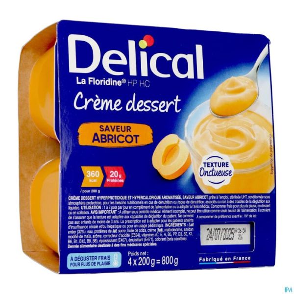 Delical Creme Dessert La Floridine Abricot 4x200g