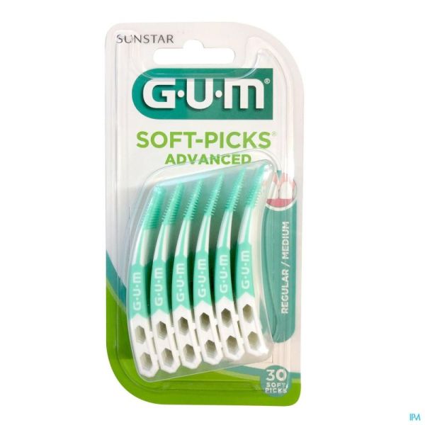 Gum Soft Picks Adv Cure Dents Reg 650 30