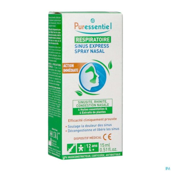 Puressentiel Respiratoire Sinus Express Spray Nasal bio 15ml